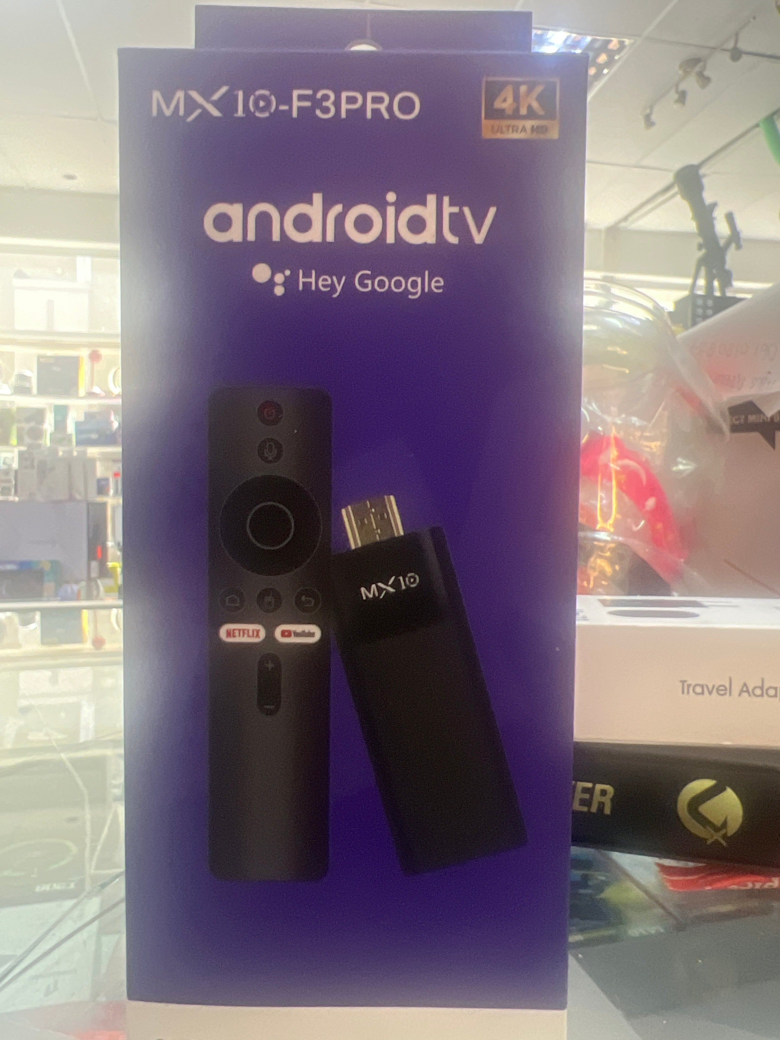 MX10-F3PRO Android TV Stick - 4K Ultra HD | Hey Google | Chromecast