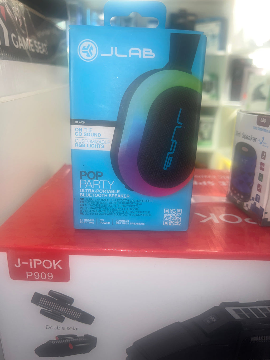 JLab Pop Party Ultra-Portable Bluetooth Speaker - Black