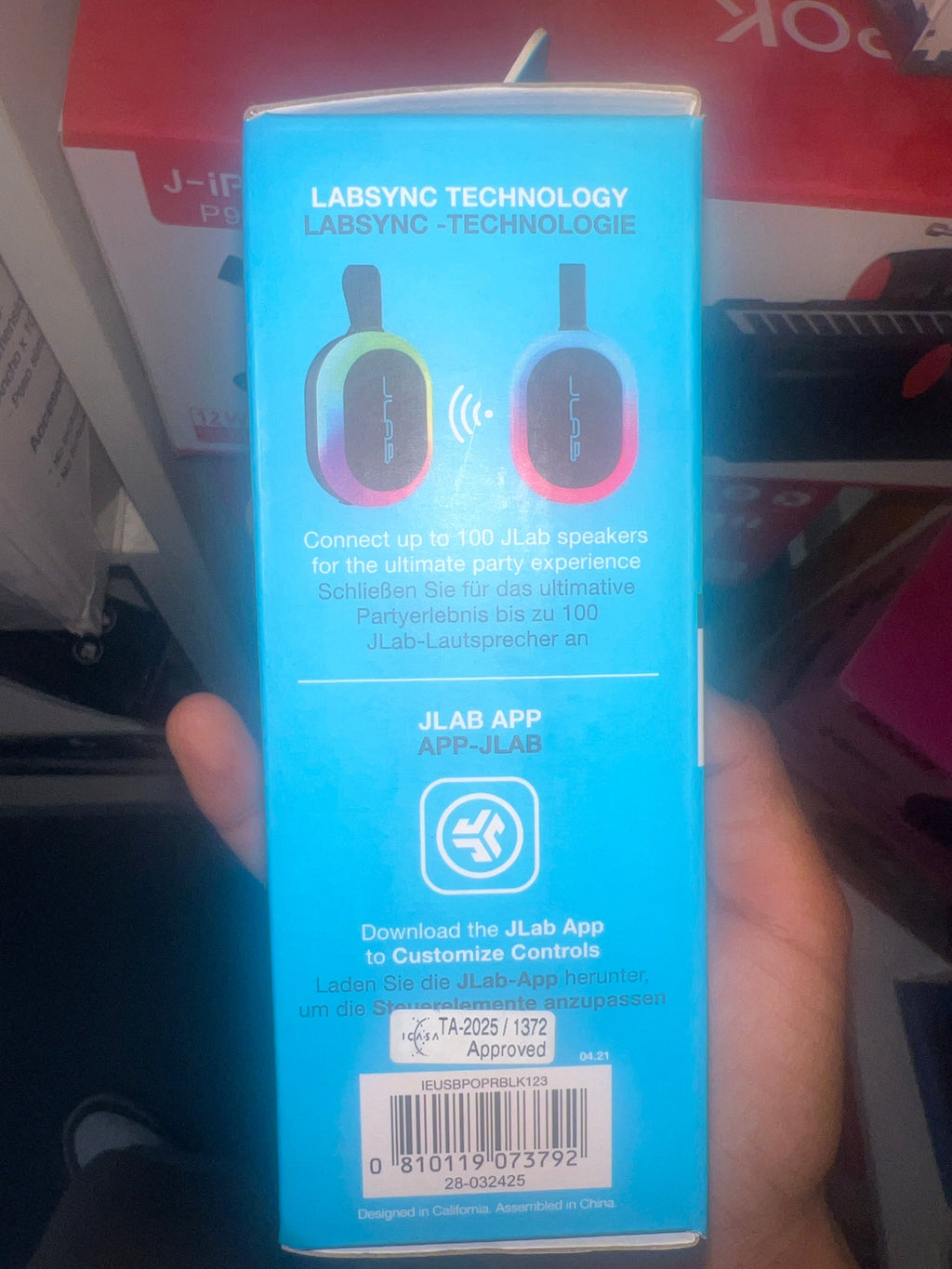 JLab Pop Party Ultra-Portable Bluetooth Speaker - Black