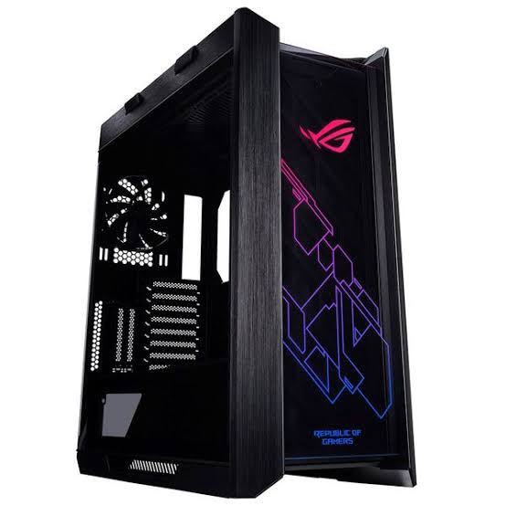 ASUS ROG Strix Helios mid-tower PC gaming case with tempered glass panel and RGB lighting